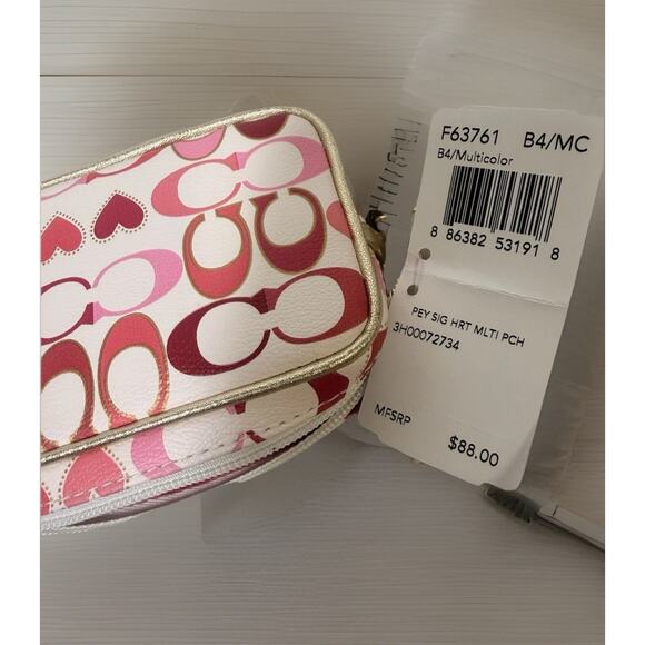 Very Rare Vintage NWT Coach F63761 Peyton Signature Heart Multi Pouch Wristlet - Picture 8 of 12